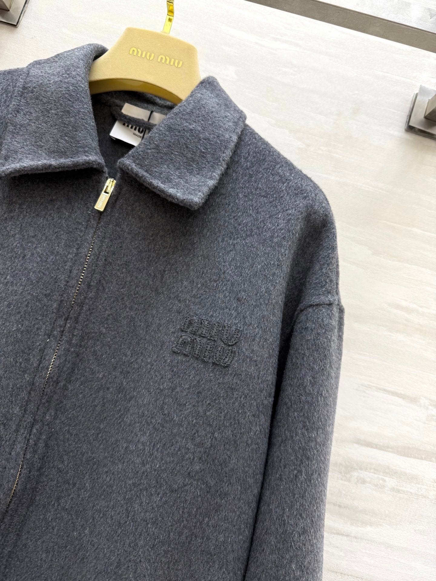 Double-Faced Wool Jacket Retro Preppy Elegance