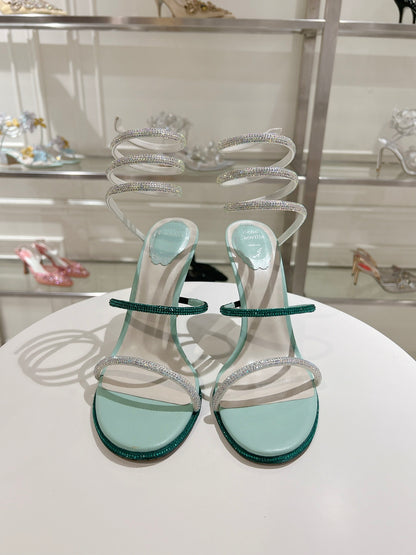 W204 Supreme Edition Rᴇɴᴇ Cᴀᴏᴠɪʟʟᴀ Rhinestone Women’s Stiletto Sandals