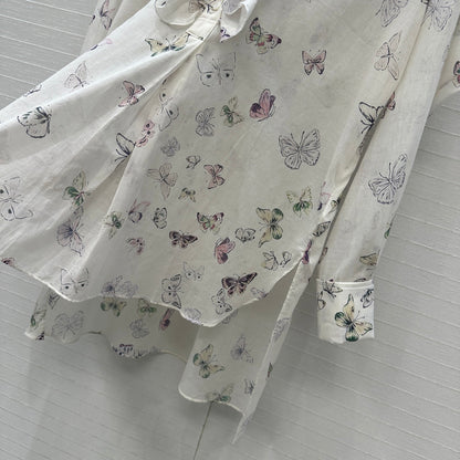 Dior Butterfly Print Silk-Cotton Shirt Early Spring