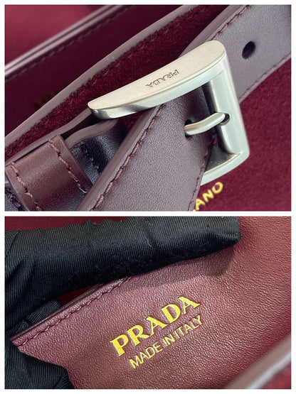 Prada Medium Buckle Tote Bag – Red Leather Luxury Tote