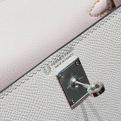 Hermès Kelly Mini 20 Craie & Mauve Pale Epsom Leather Handbag