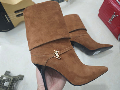 W144 Saint Laurent YSL High-Heeled Boots