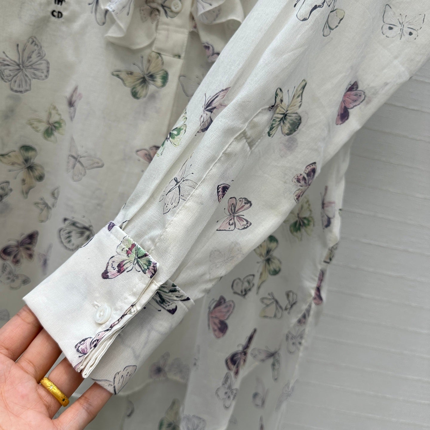 Dior Butterfly Print Silk-Cotton Shirt Early Spring