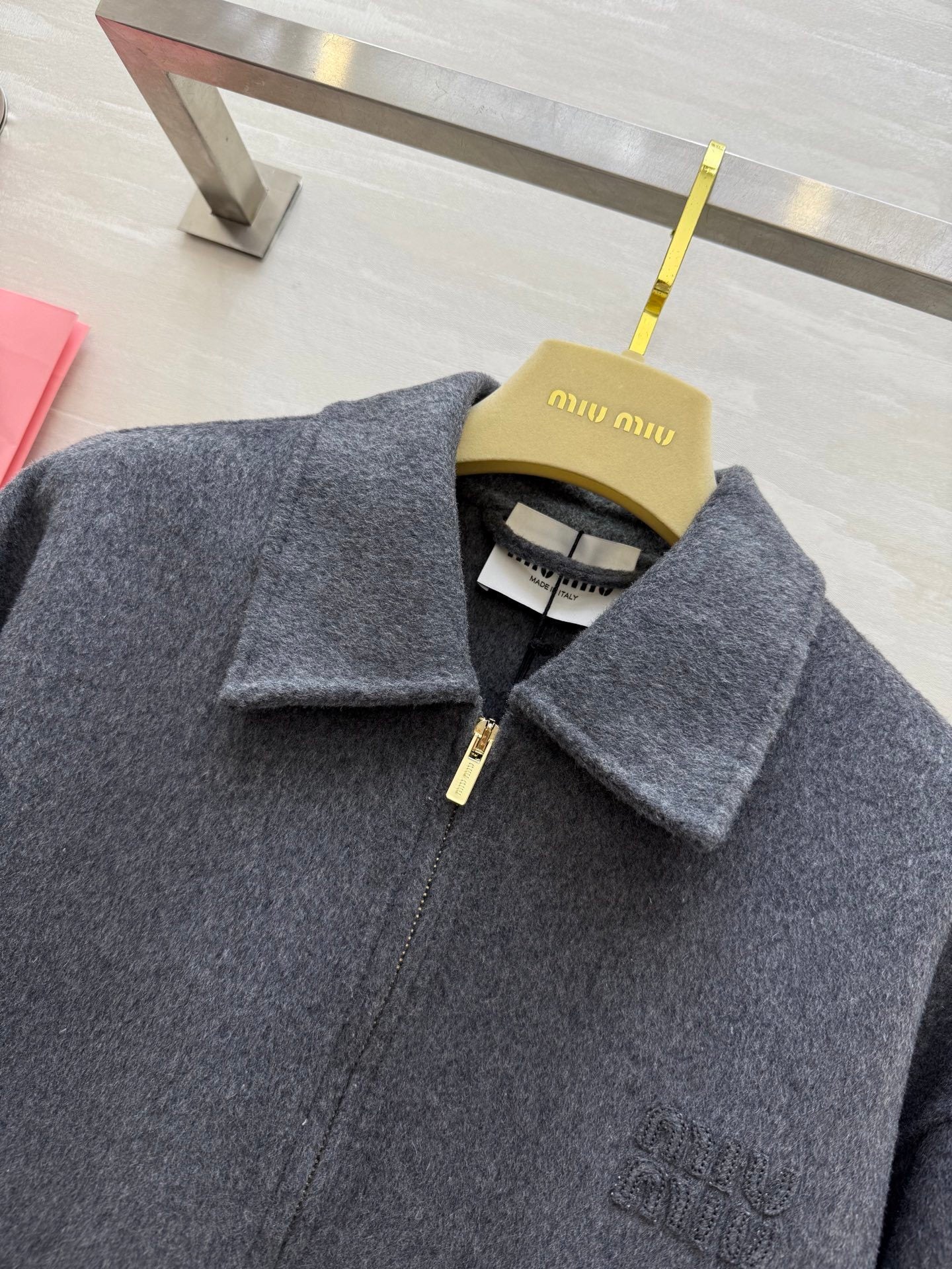 Double-Faced Wool Jacket Retro Preppy Elegance