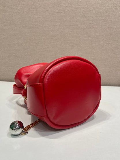 Prada Petit Sac Noir Nappa Leather Mini Bucket Bag