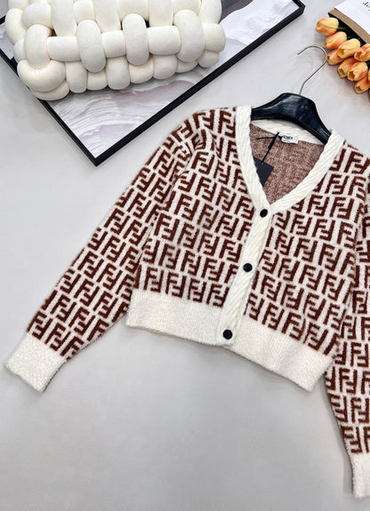 Kids Beige & White Classic Cotton Cardigan