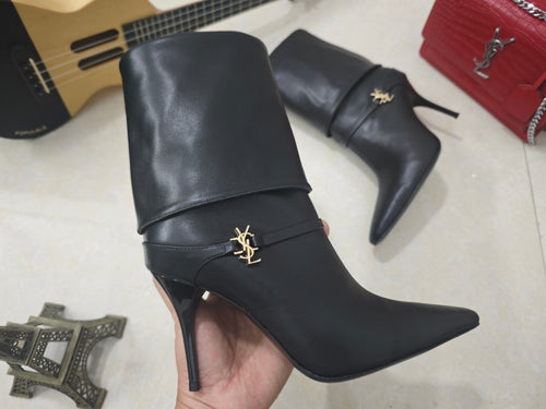W144 Saint Laurent YSL High-Heeled Boots
