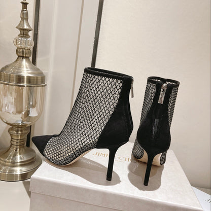 W204 Autumn/Winter Lace Rhinestone High-Heeled Boots