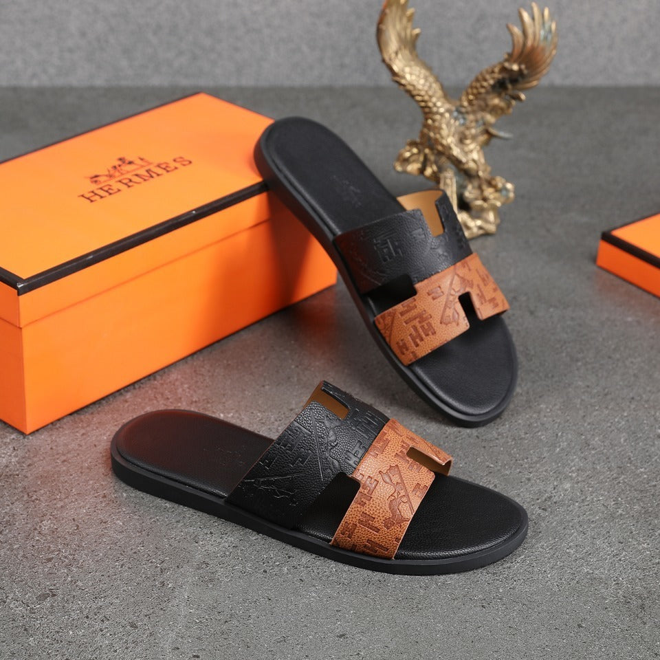 Hermès ORA Colorful Leather H Slippers