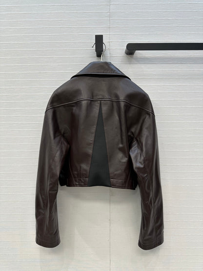 Ultra-Short 100% Lambskin Motorcycle Jacket