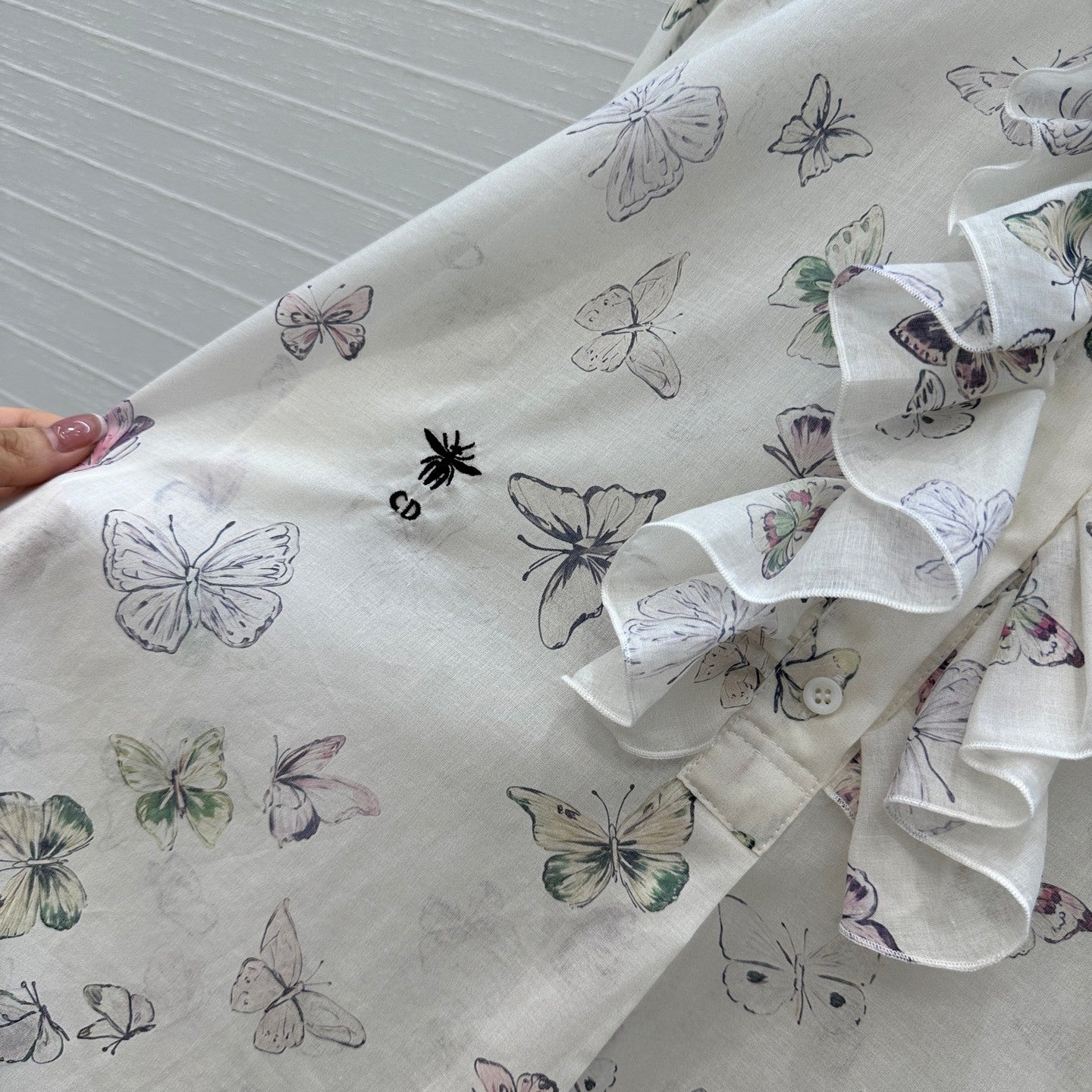 Dior Butterfly Print Silk-Cotton Shirt Early Spring