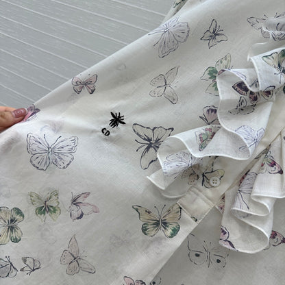Dior Butterfly Print Silk-Cotton Shirt Early Spring