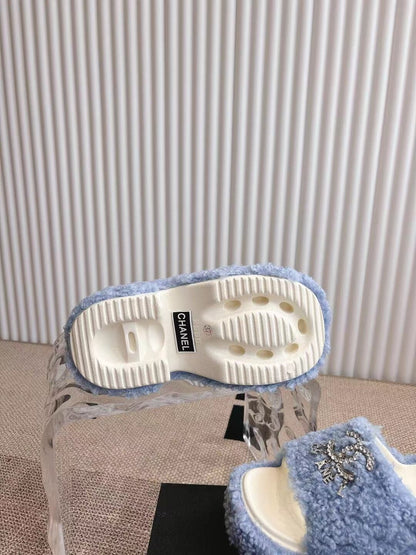 CHANEL 2025 Rhinestone Platform Slingback Sandals