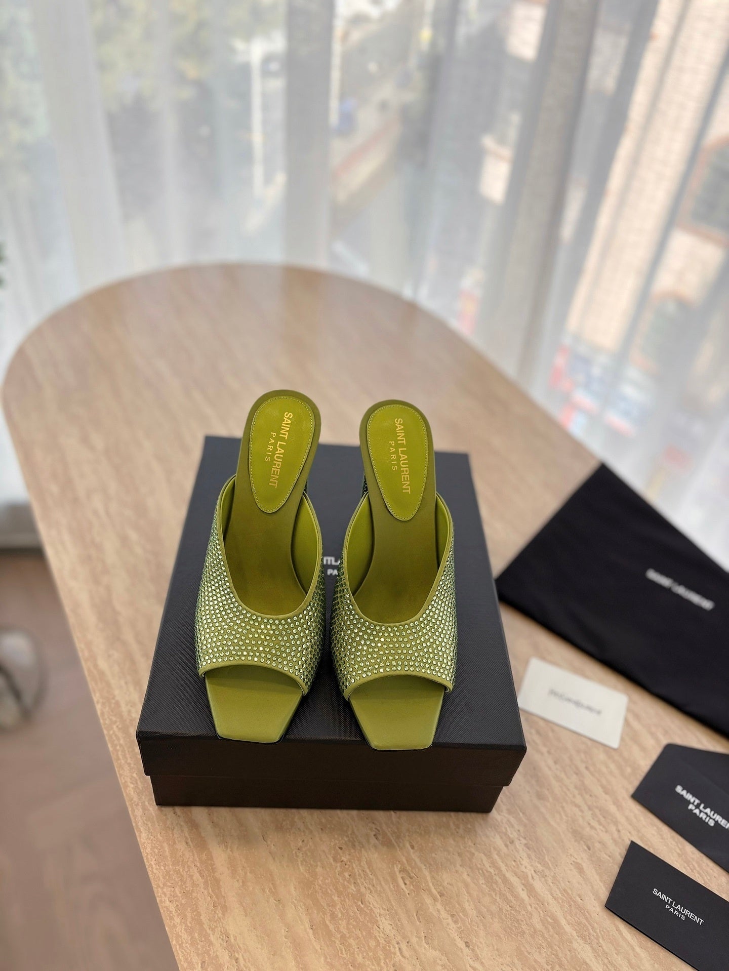 Saint Laurent 25SS Full-Diamond High Heel Sandals