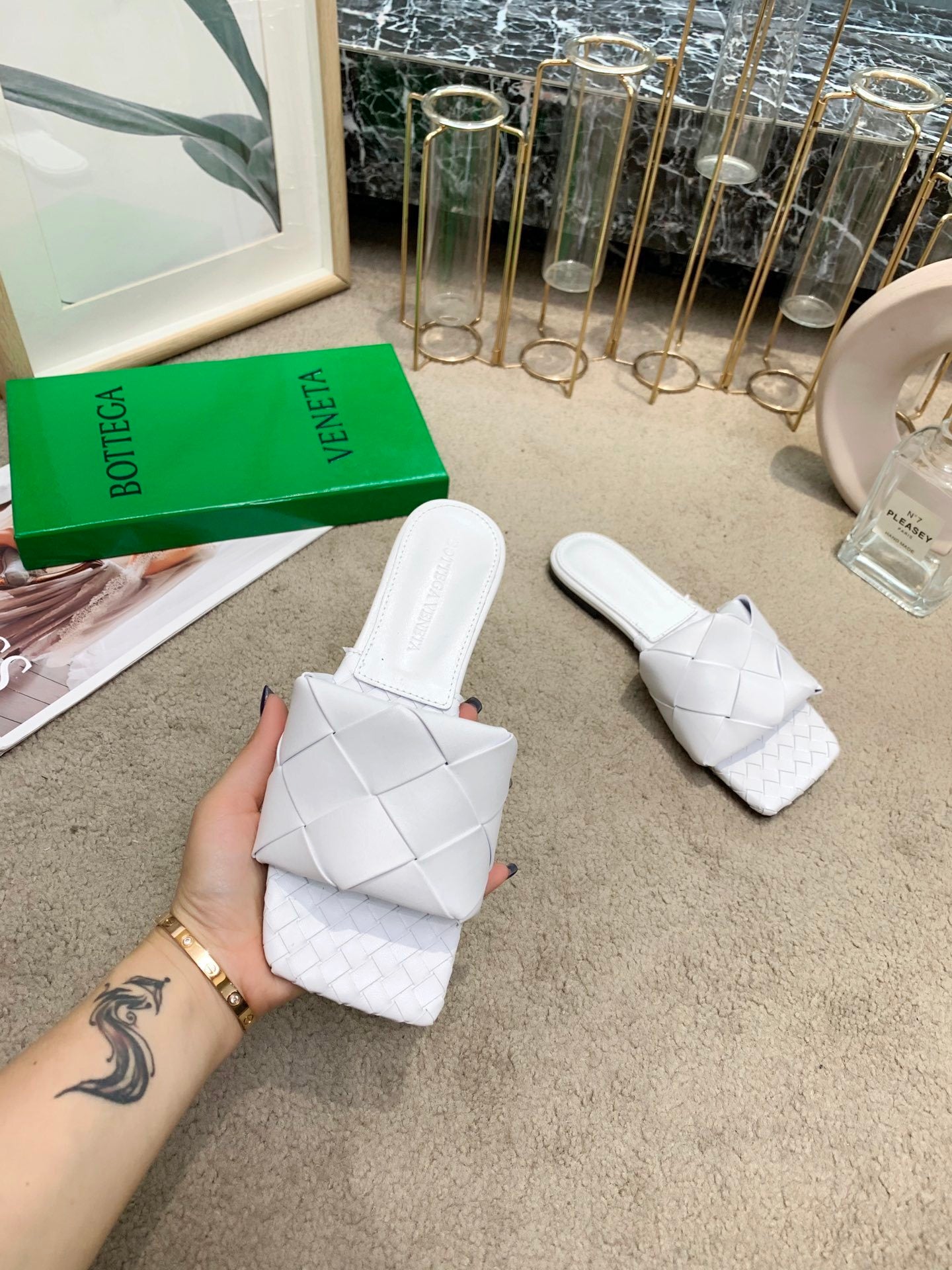 Bottega Veneta Women’s Chunky Woven Flat Sandals