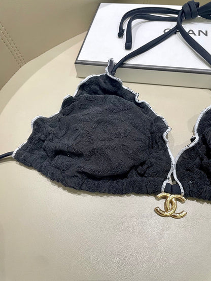 Flattering One-Piece Bikini Subtle Pattern Slimming