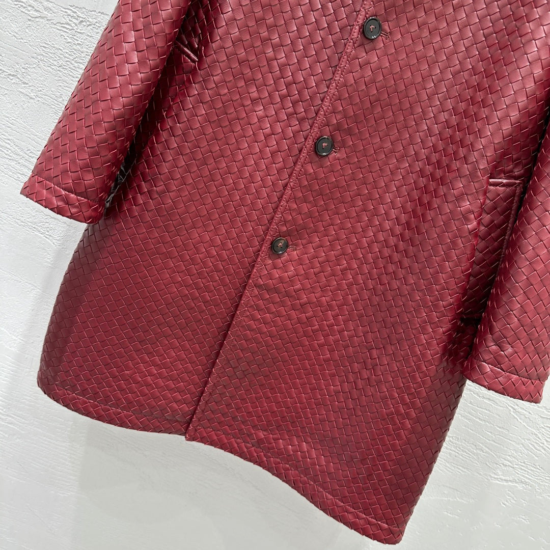 Bottega Veneta Woven Lambskin Oversized Jacket