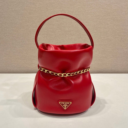 Prada Petit Sac Noir Nappa Leather Mini Bucket Bag