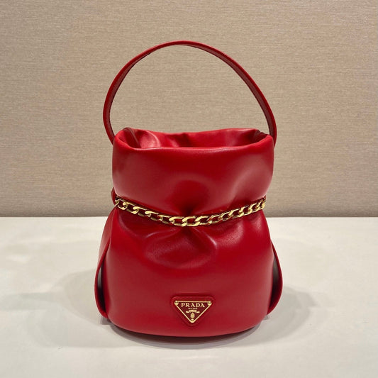 Prada Petit Sac Noir Nappa Leather Mini Bucket Bag