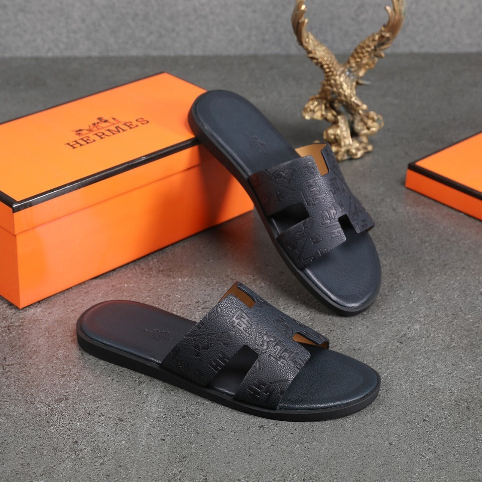 Hermès ORA Colorful Leather H Slippers