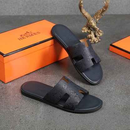 Hermès ORA Colorful Leather H Slippers